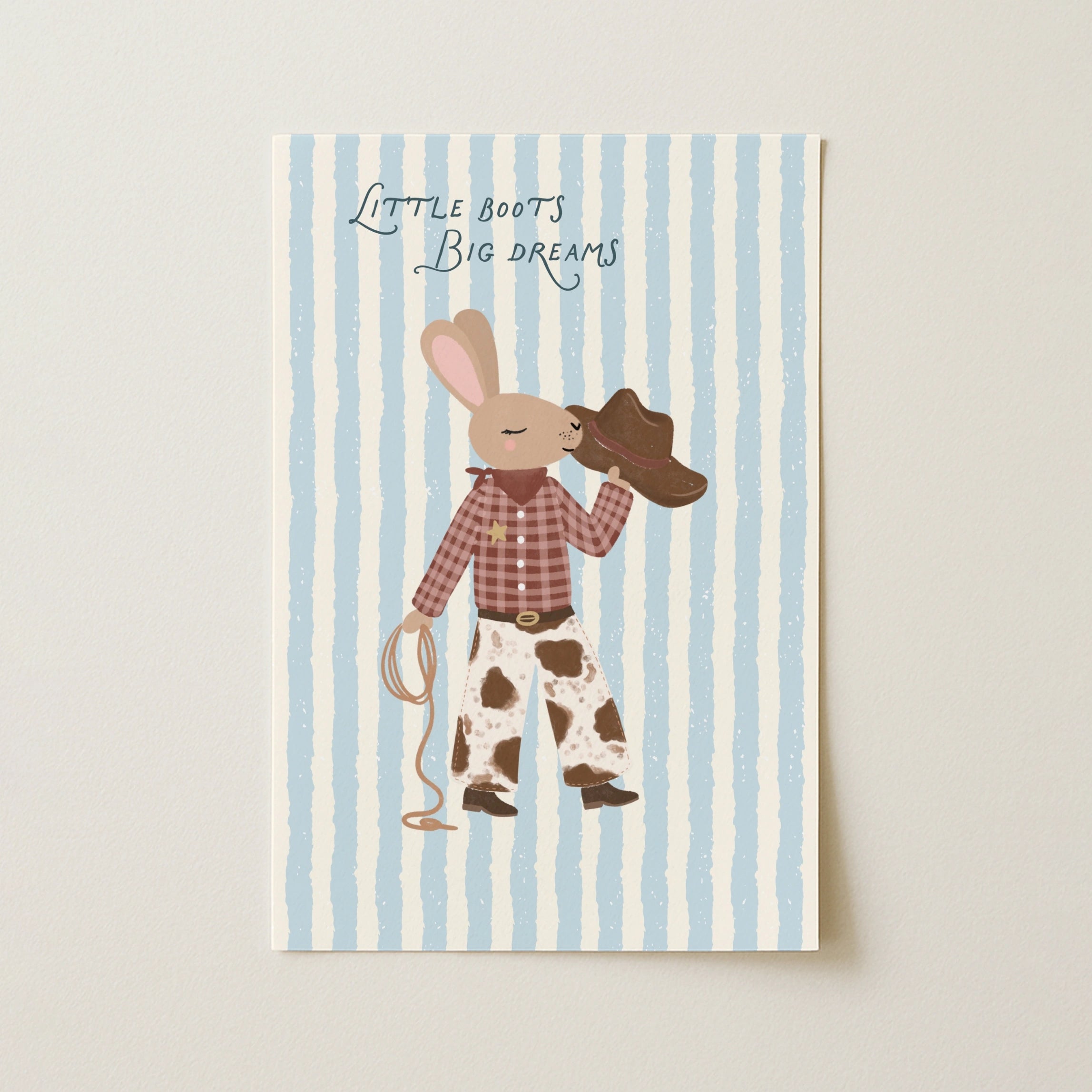 Cowboy Bunny Nursery Wall Art