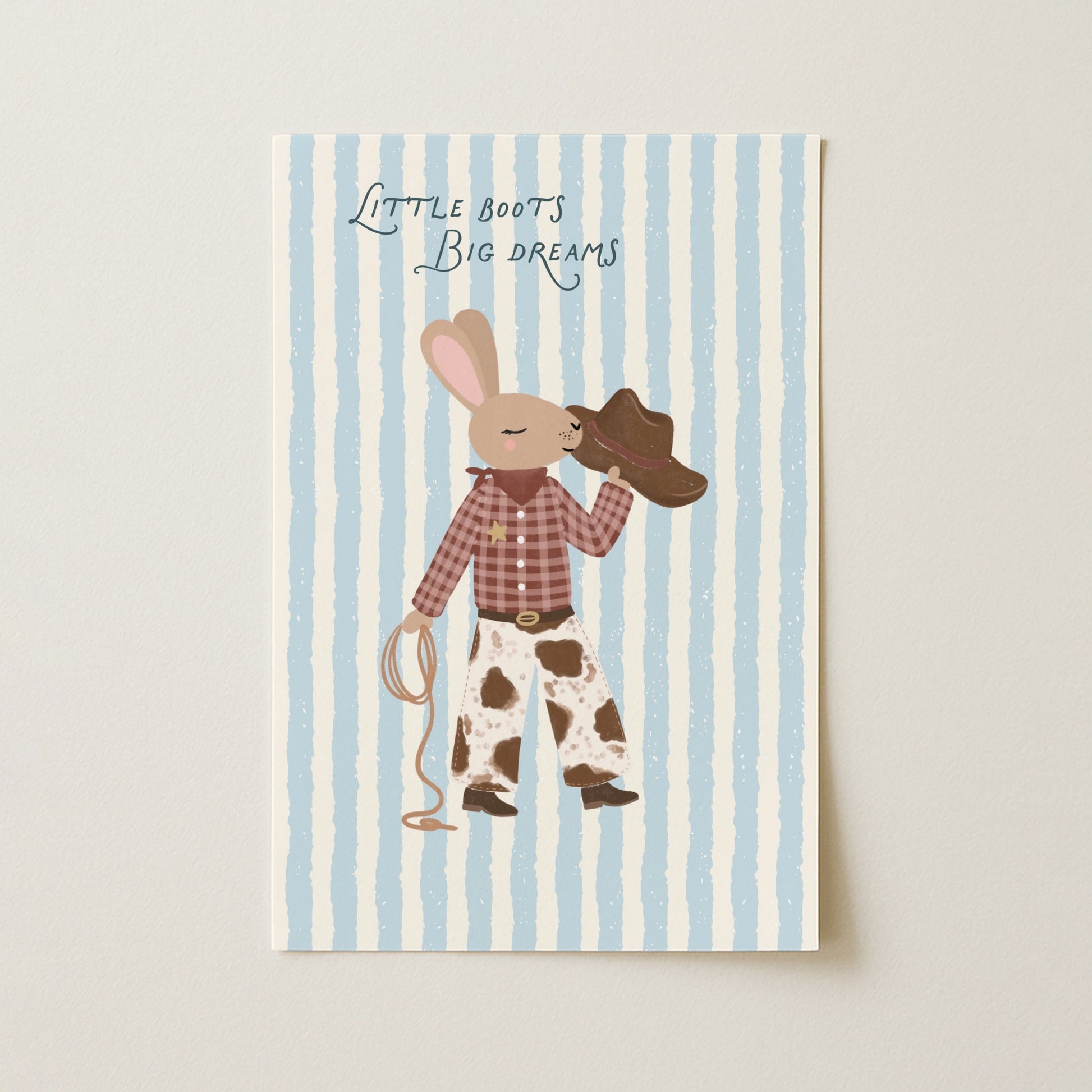 Cowboy Bunny Nursery Wall Art