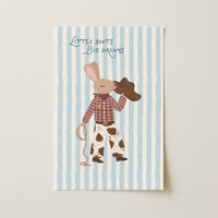 Cowboy Bunny Nursery Wall Art