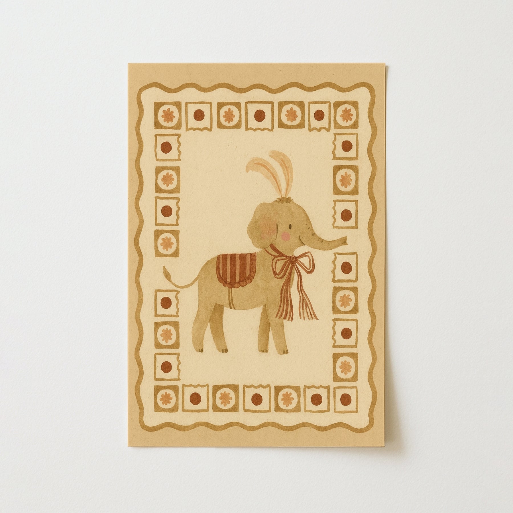 Impression d'éléphant de cirque pour chambre d'enfant - Décoration murale animalière mignonne pour enfants