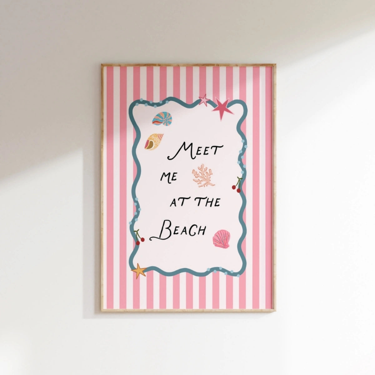 Meet Me At The Beach Wall Art, Coastal Wall Decor
