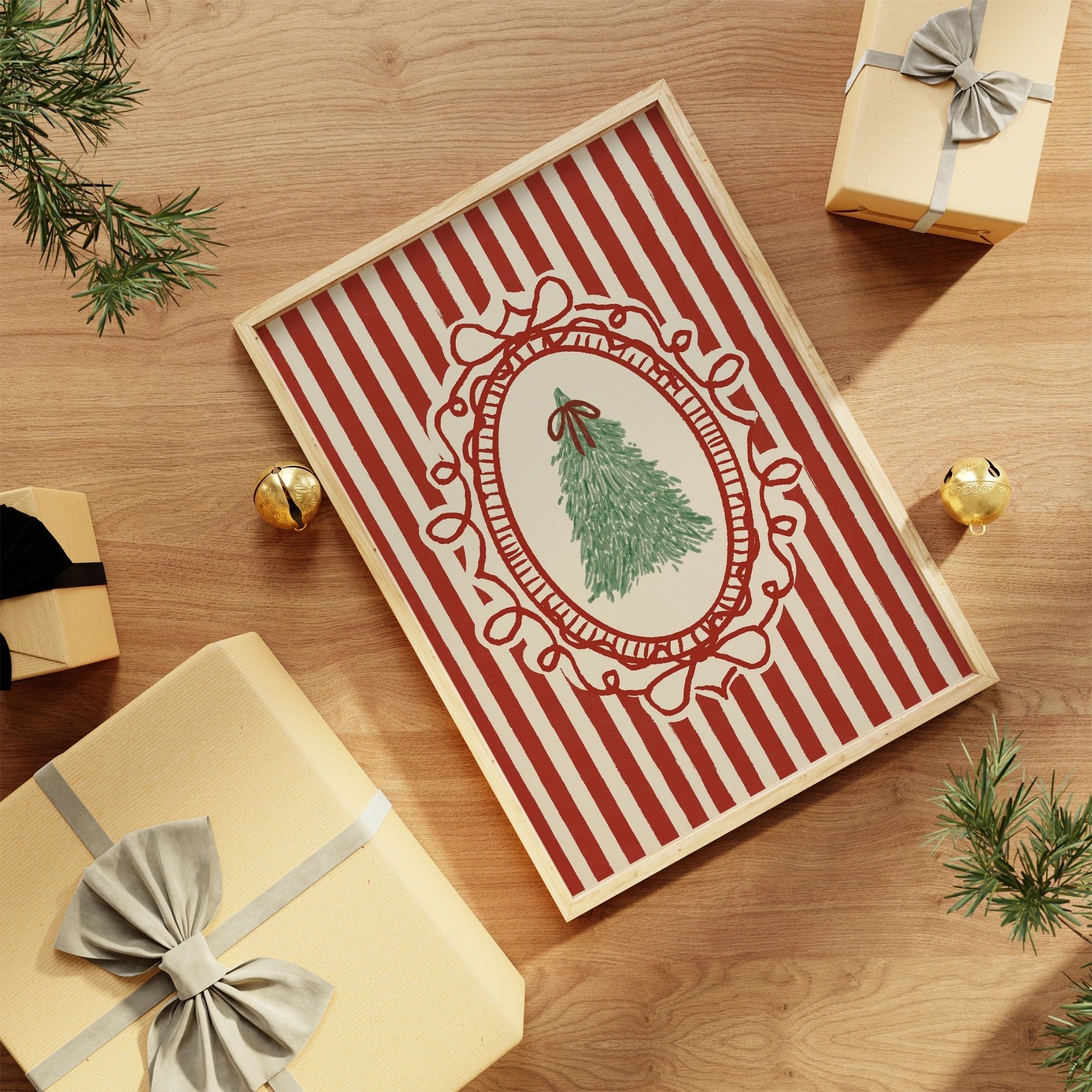 Weihnachtsmotiv mit Mistelzweig