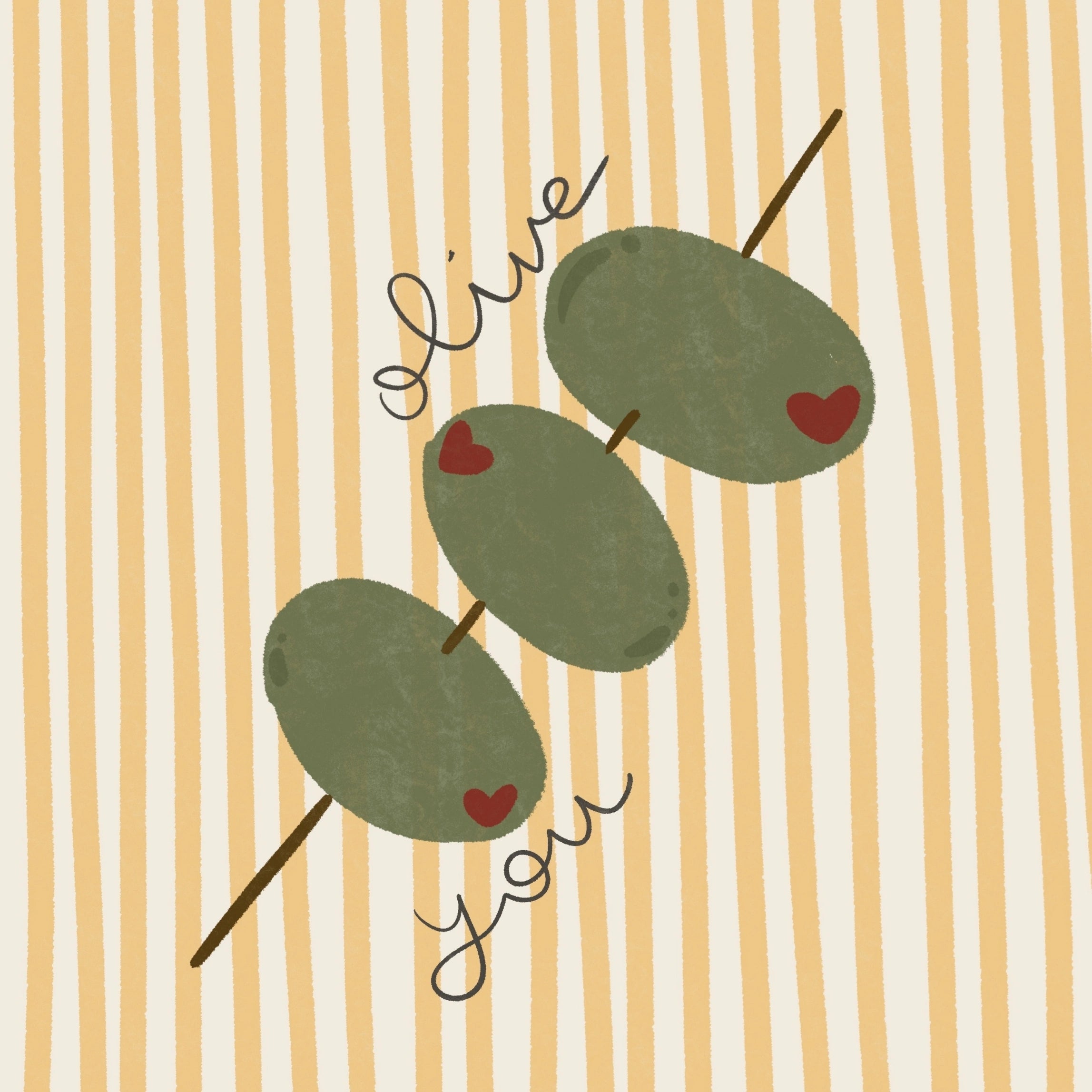 Arte da parete per cucina “Olive You”