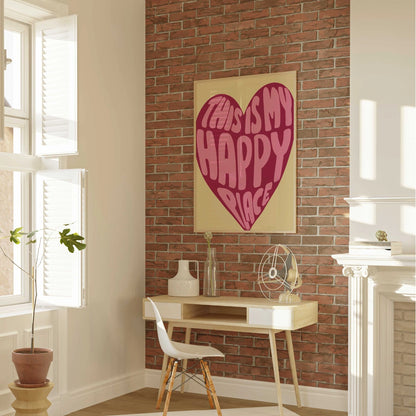 This Is My Happy Place Wall Art – Bold Heart Print