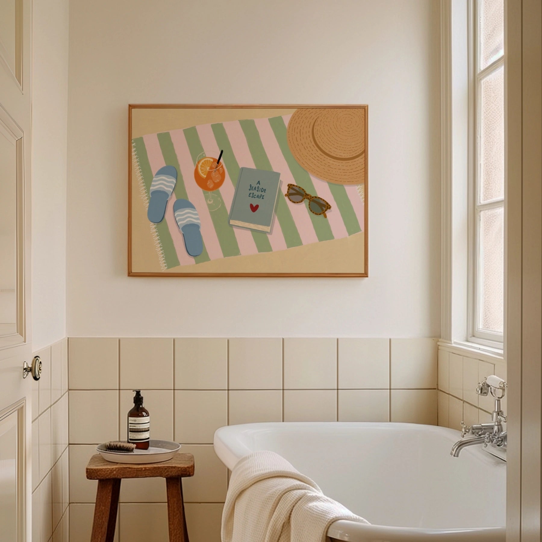 Surf Up Wall Art - Poster colorato con tavola da surf