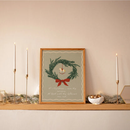 Christmas Wreath Wall Art – Scandi Holiday Decor