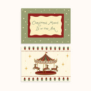 Vintage Christmas Carousel & Magic Quote – Set di 2 poster natalizi