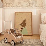 Little Bunny in a Mint Dress – Nursery & Kids Wall Art