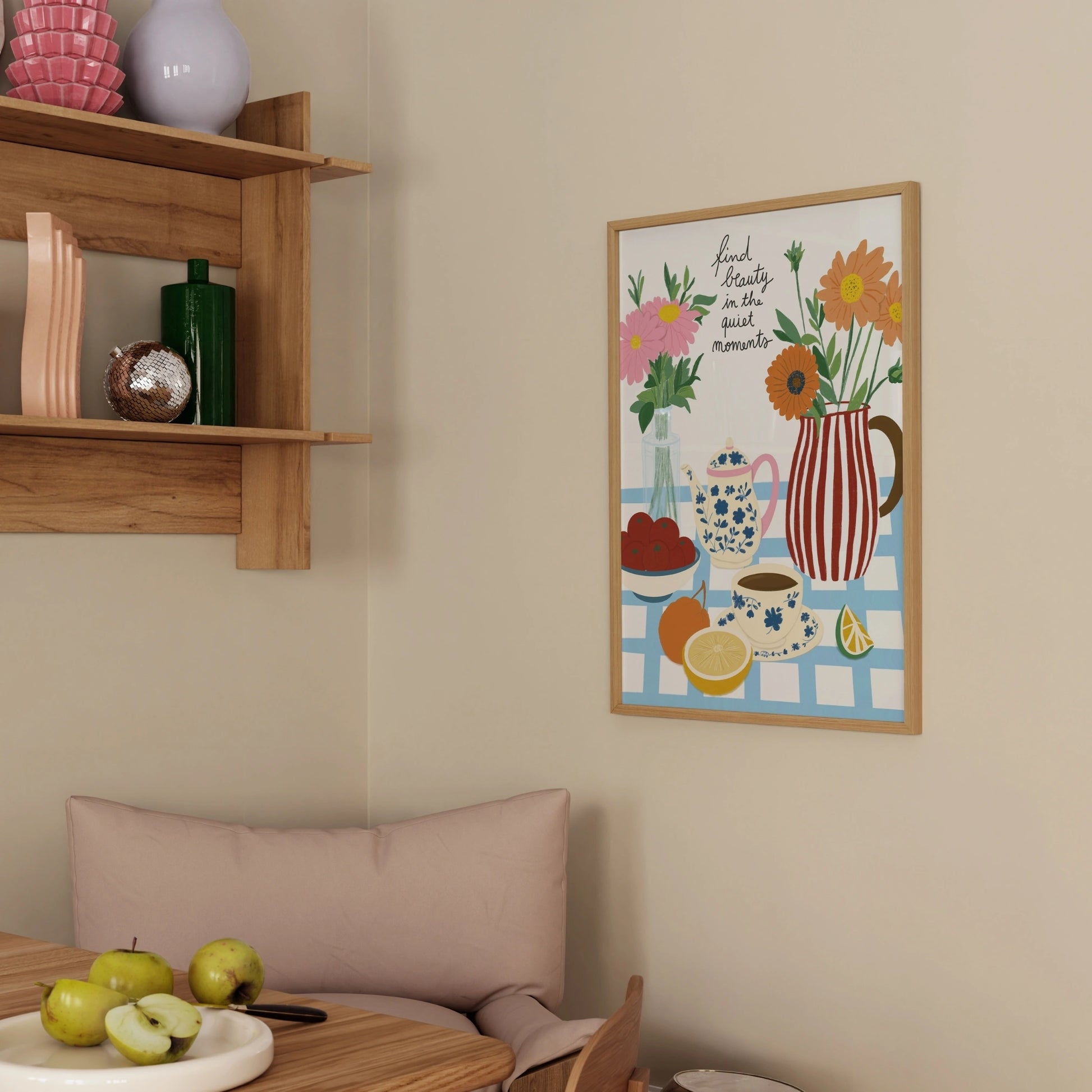 Decorazione murale per la tavola da pranzo italiana – Stampa di pasta, vino e cucina