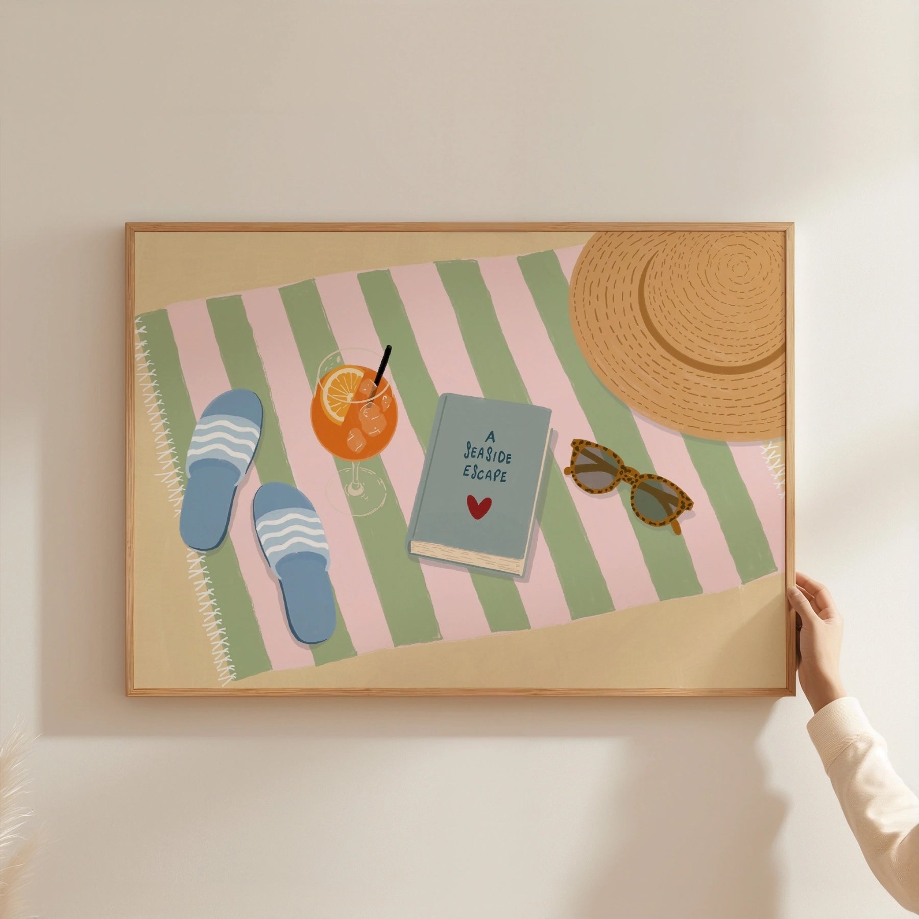 Surf Up Wall Art - Poster colorato con tavola da surf