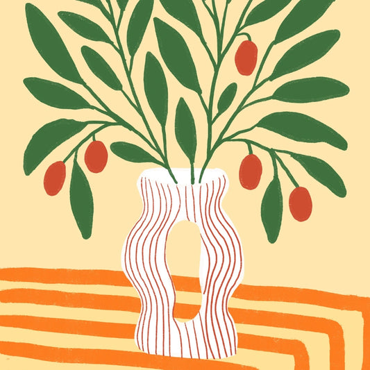 Olive Branch Boho Wall Art – Bohemian Aesthetic Print