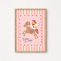 Whimsical Horse Wall Art, Girls Room Decor