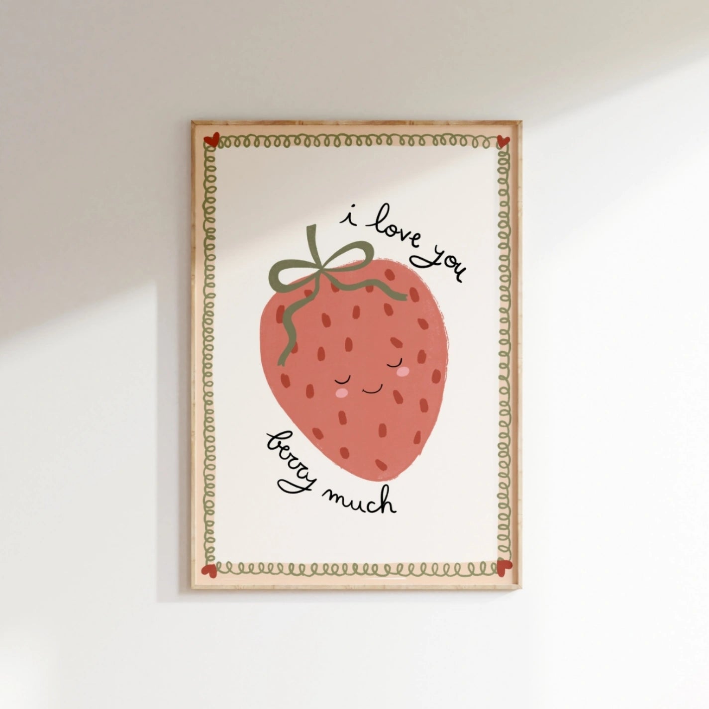 Strawberry Nursery Wall Art, Whimsical Kids Decor