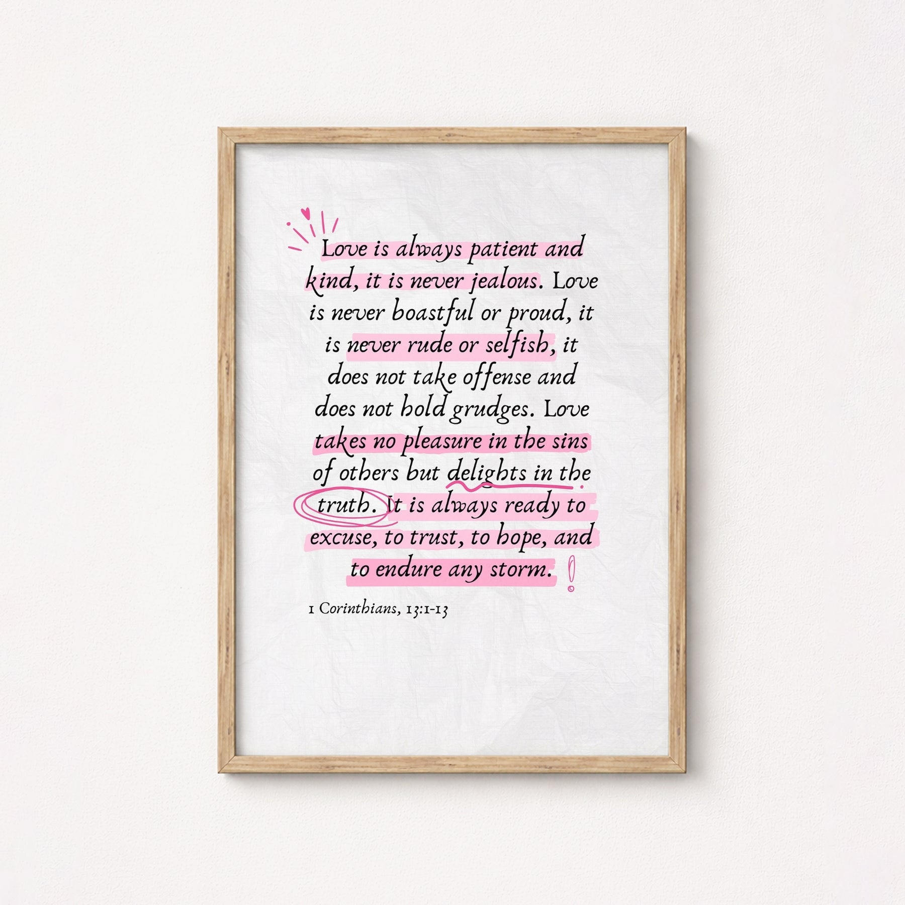 1 Corinthians 13 Wall Art – Bible Verse Print