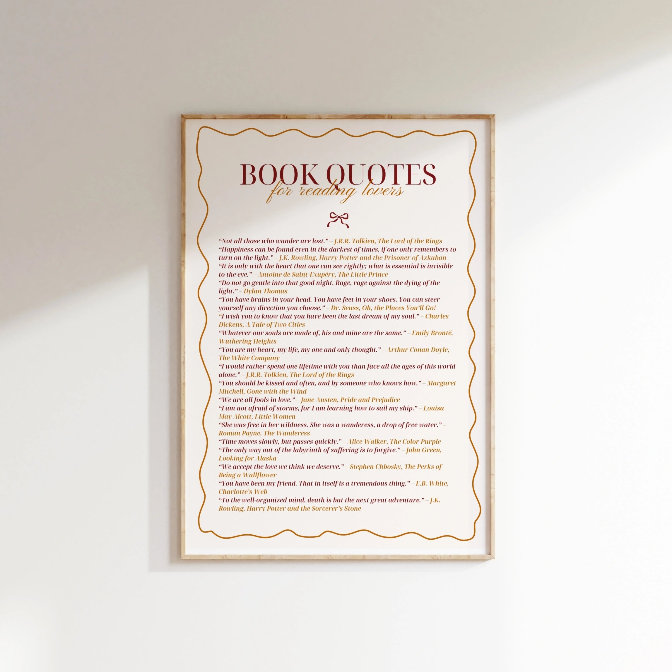 Quotes & Books Print – Literary Wall Art for Readers