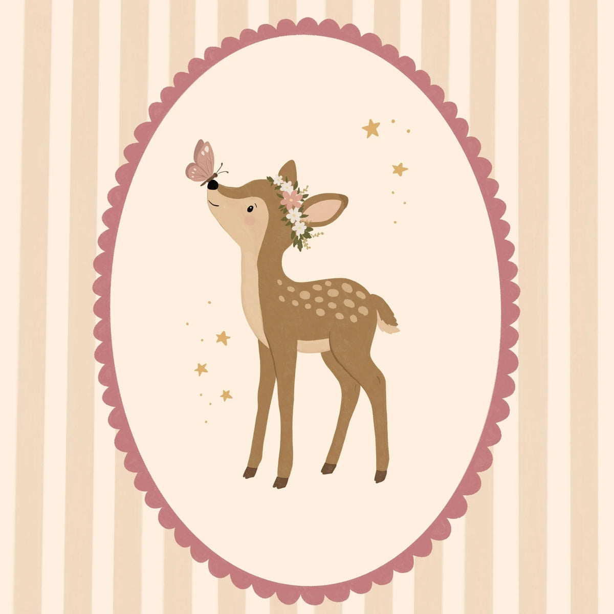 Floral Woodland Deer – Nursery & Kids Wall Art
