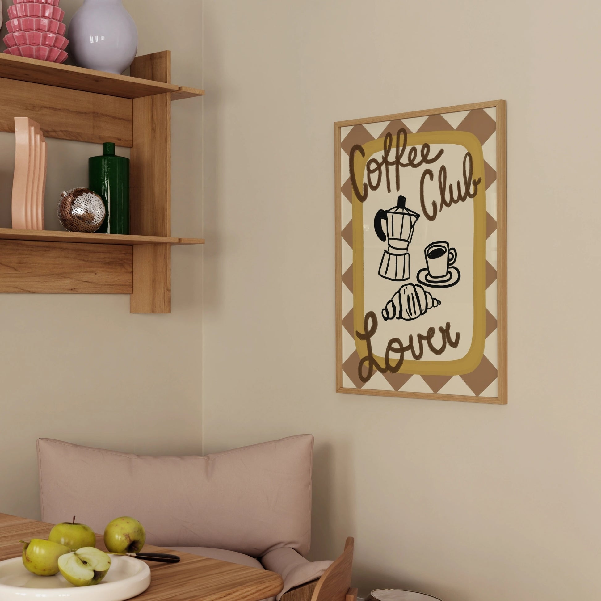 Decorazione murale per la tavola da pranzo italiana – Stampa di pasta, vino e cucina