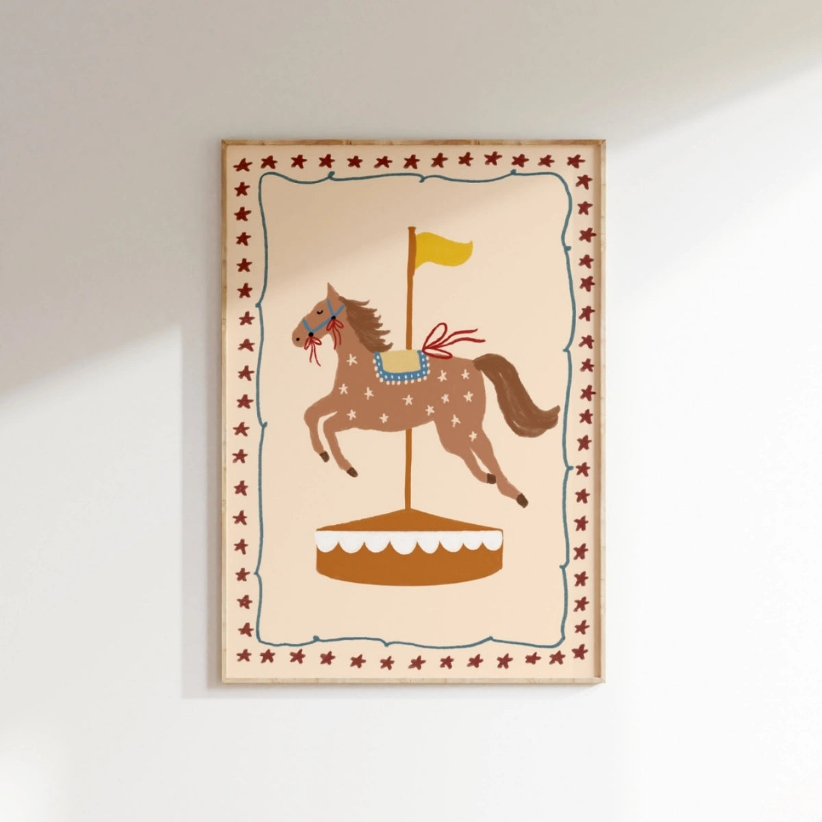 Cute Carousel Illustration Poster, Circus Nursery Decor