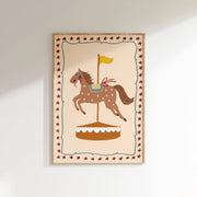 Cute Carousel Illustration – Nursery & kids wall art