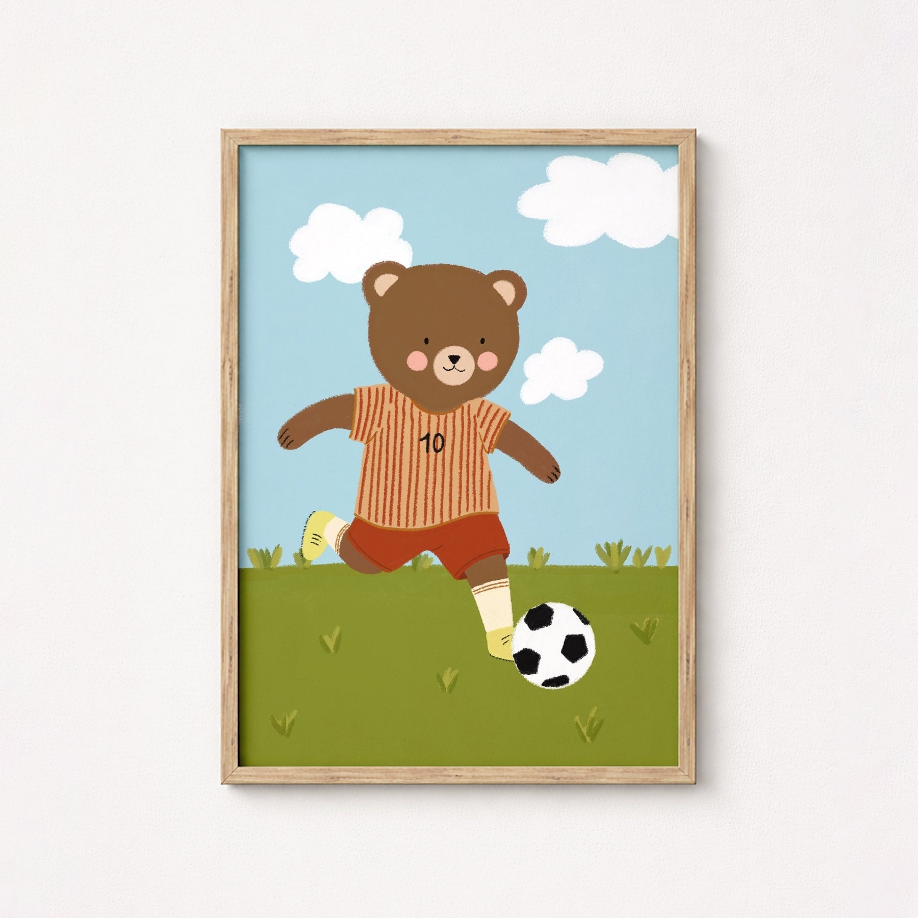 Soccer Bear Nursery Wall Art