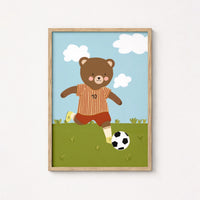 Soccer Bear Nursery Wall Art
