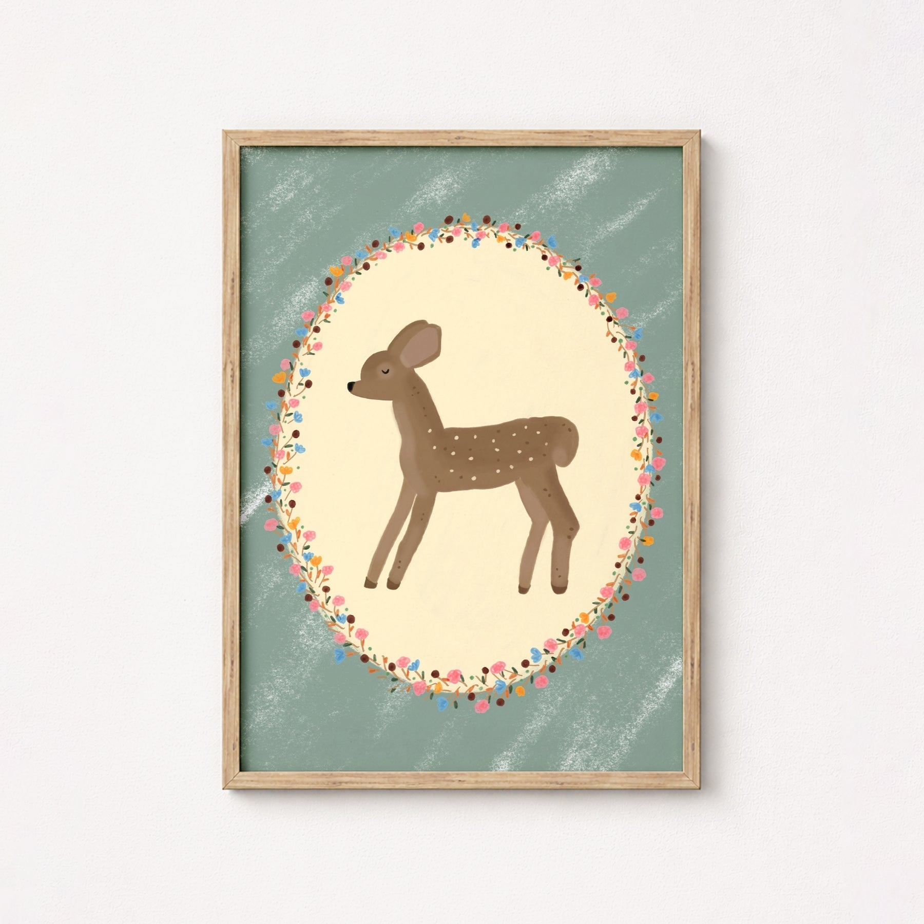 Lámina Vintage de Ciervo para Cuarto Infantil