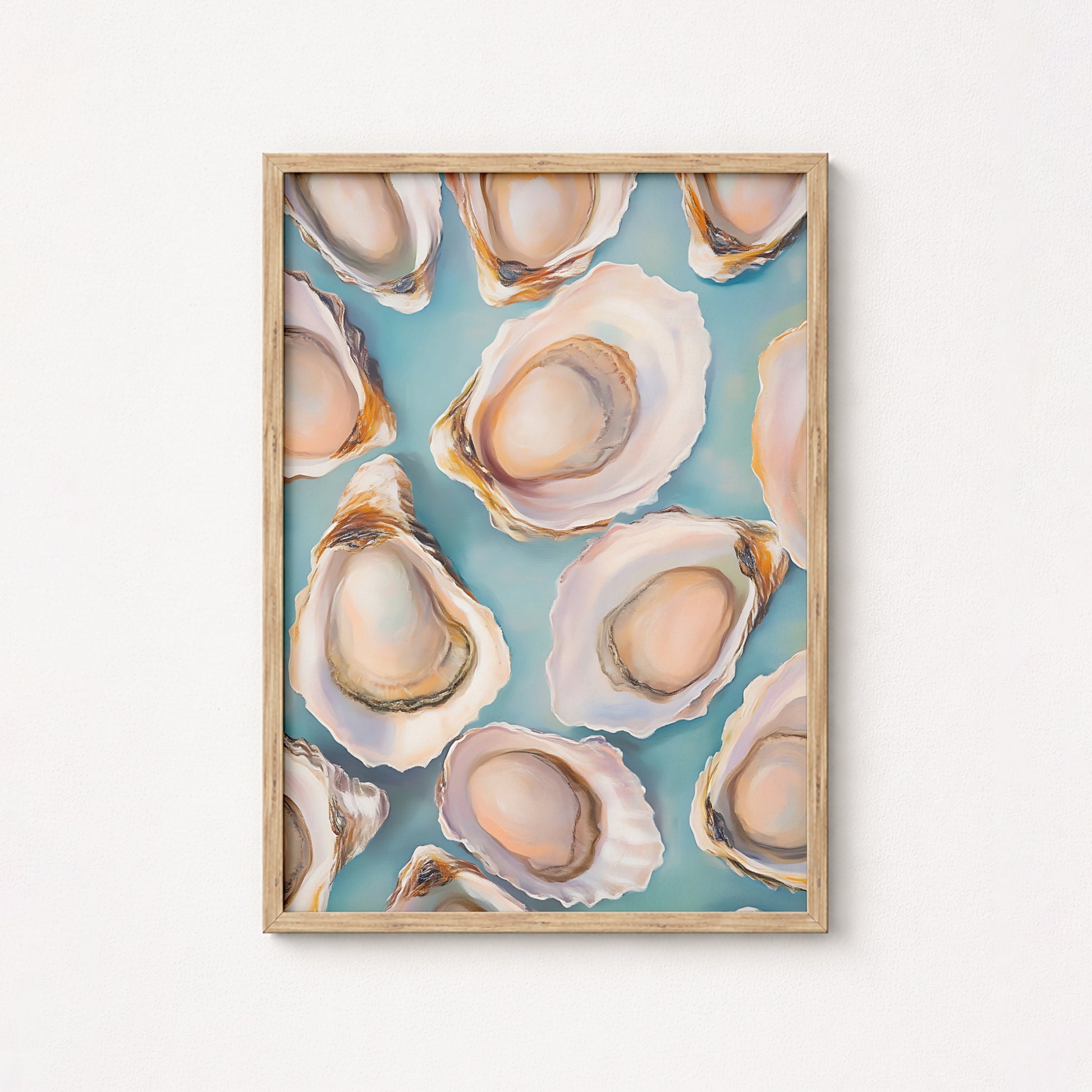 Oyster Wall Art – Coastal Kitchen Decor Print, Coastal Wall Decor