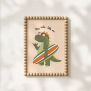 Surfing Dinosaur – Poster per bambini