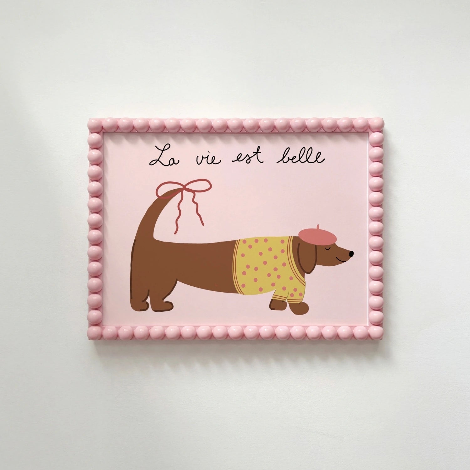 French Dog Wall Art, Girls Room Decor