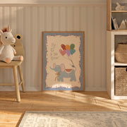 Elephant Balloon – Nursery & kids wall art