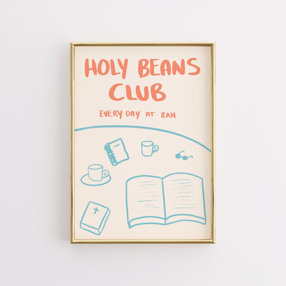Holy Beans Club – Funny Christian Coffee Print