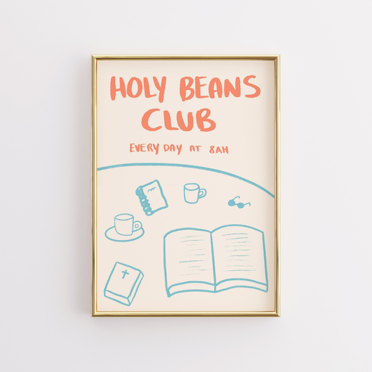 Holy Beans Club – Funny Christian Coffee Print