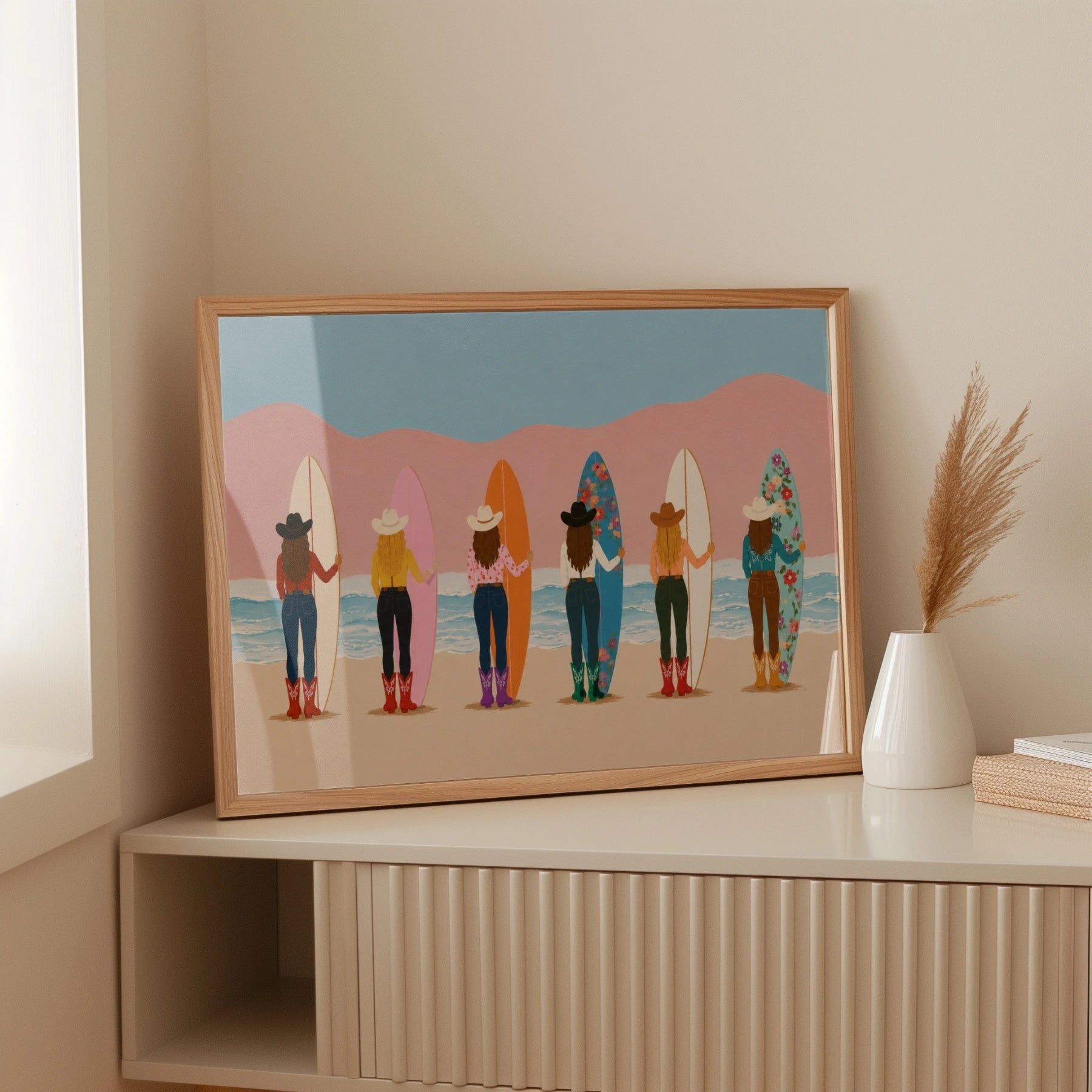 Coastal Cowgirl Surf Sisters Print
