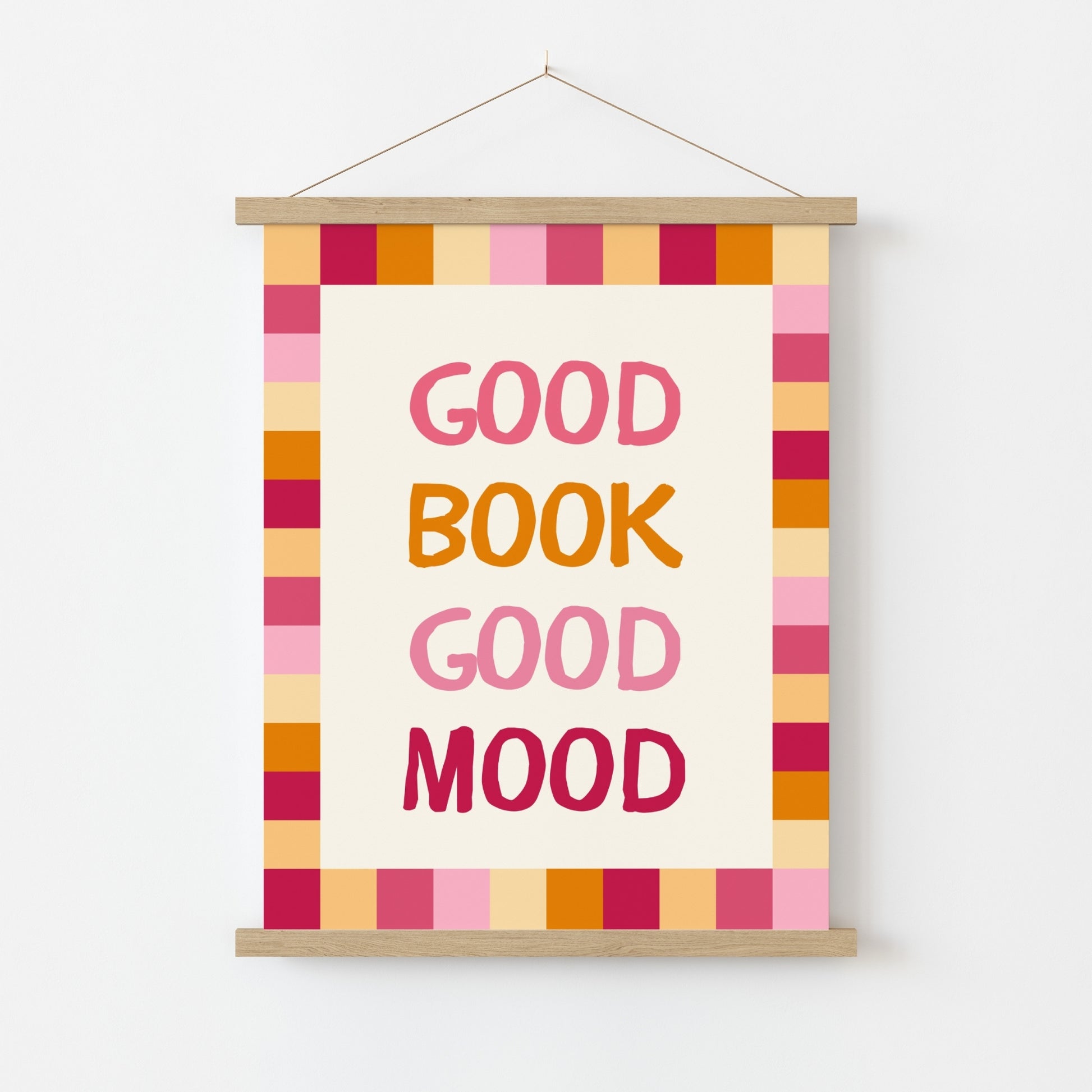 Good Book Good Mood Print – Colorful Book Lover Wall Art
