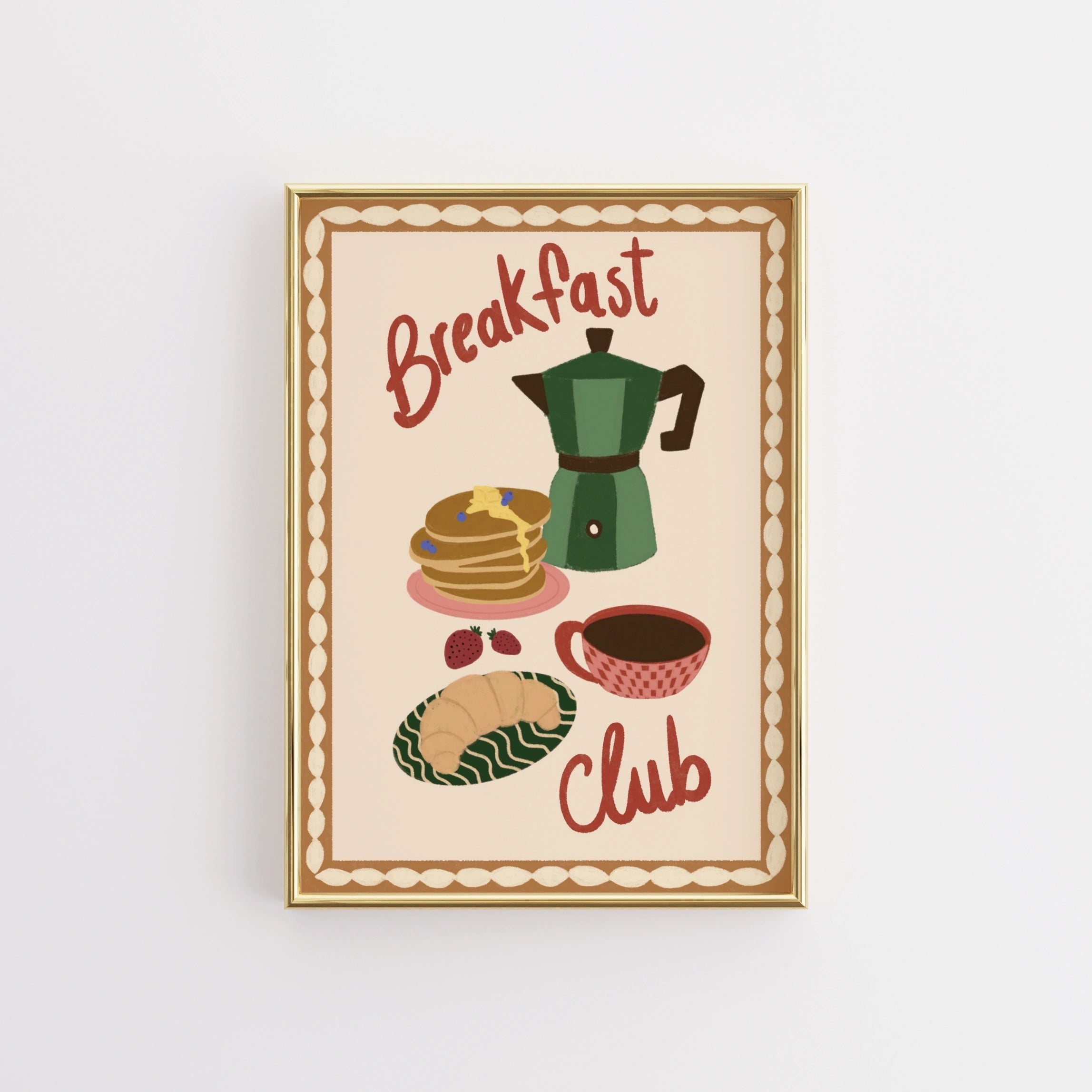 Decorazione illustrata a tema colazione