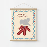 Impression de chambre d'enfant éléphant - Décoration murale Dream Big Little One