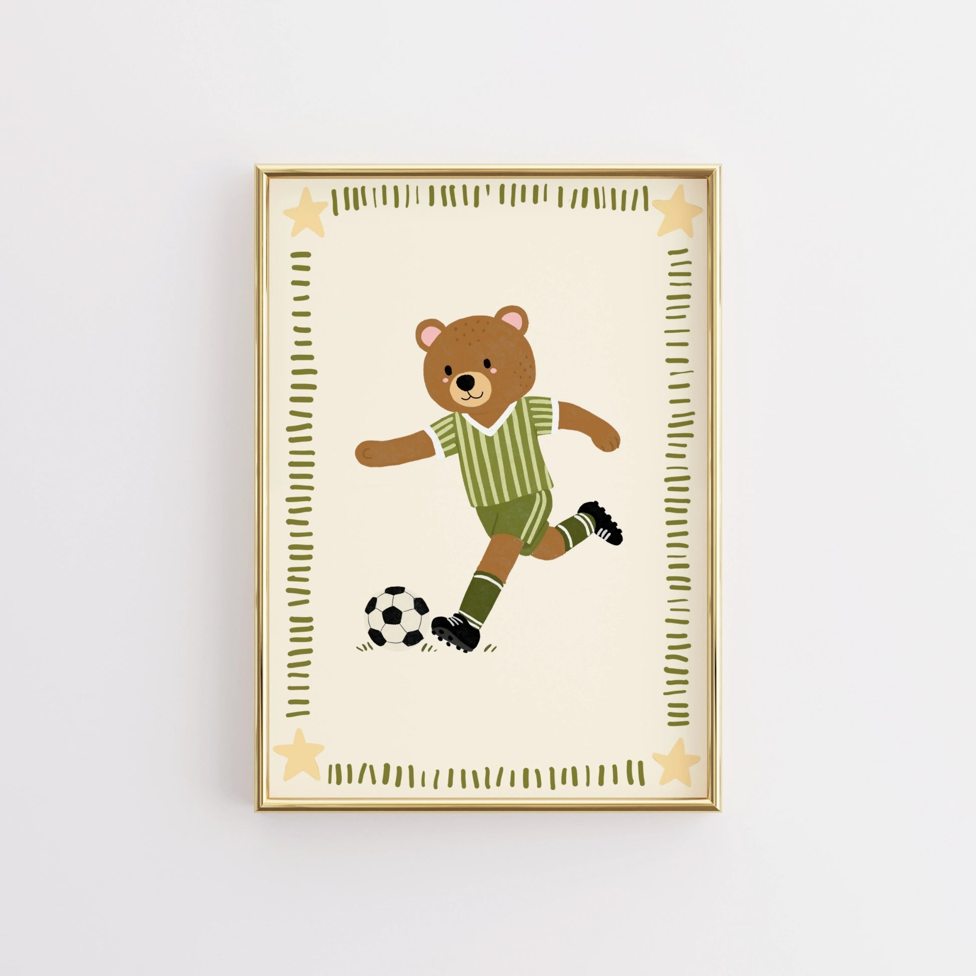 Soccer Bear Nursery Print
