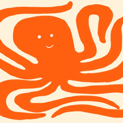 Orange Octopus - Coastal Wall Art