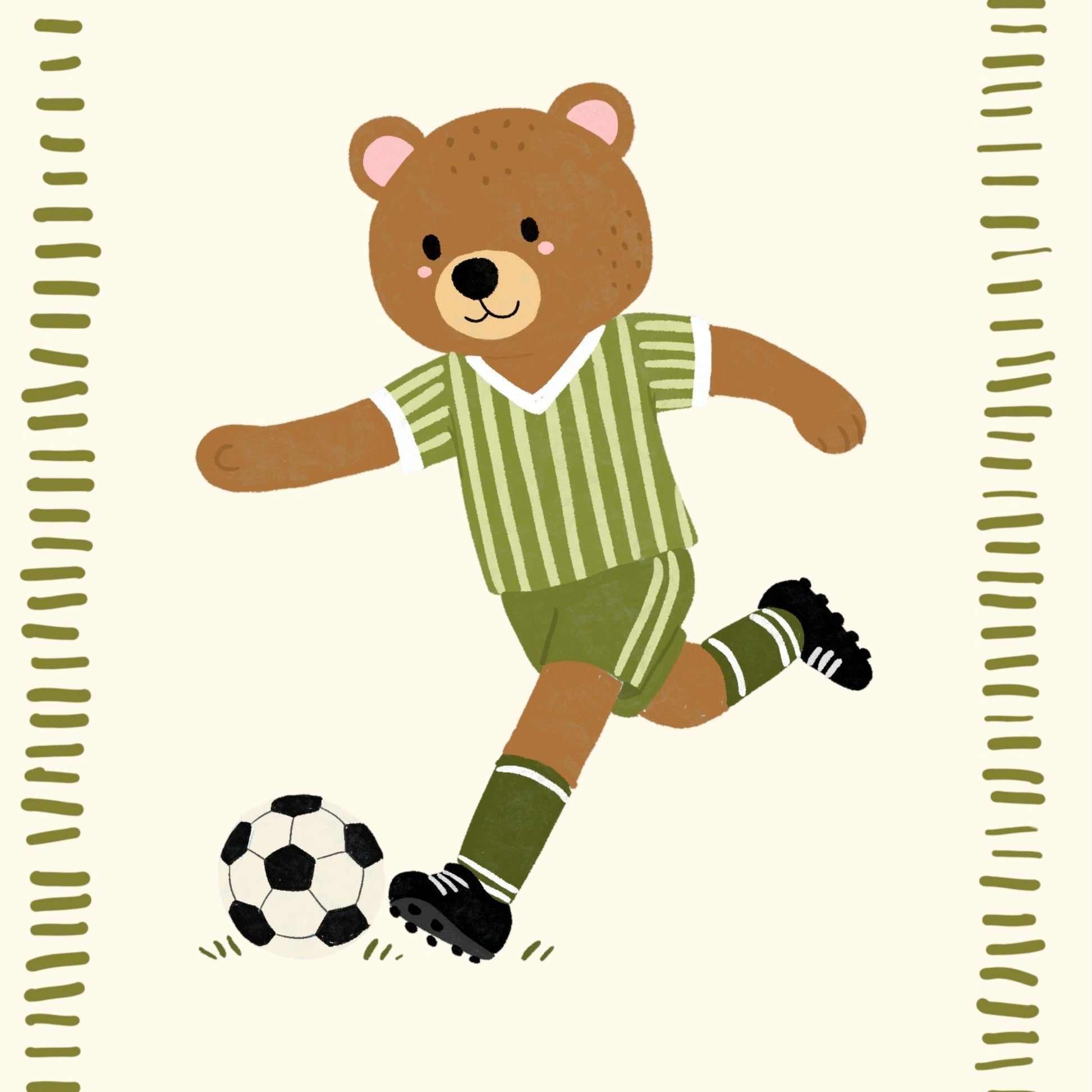 Soccer Bear Nursery Print