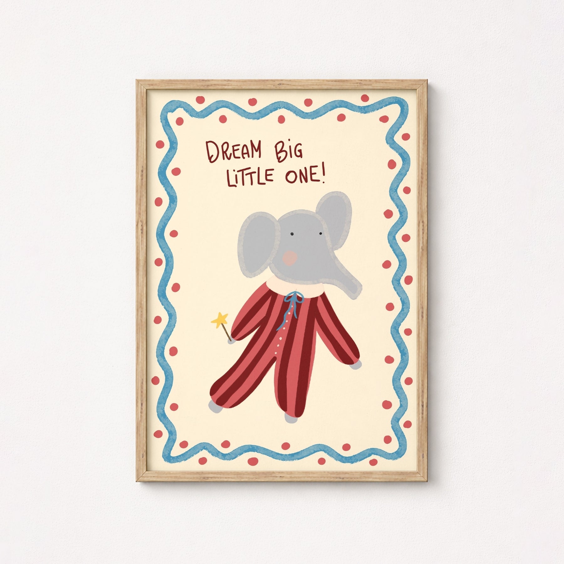 Impression de chambre d'enfant éléphant - Décoration murale Dream Big Little One