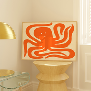 Orange Octopus - Coastal Wall Art