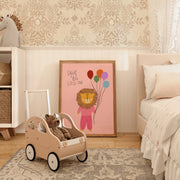 Dream Big Pink Lion – Nursery & Kids wall art