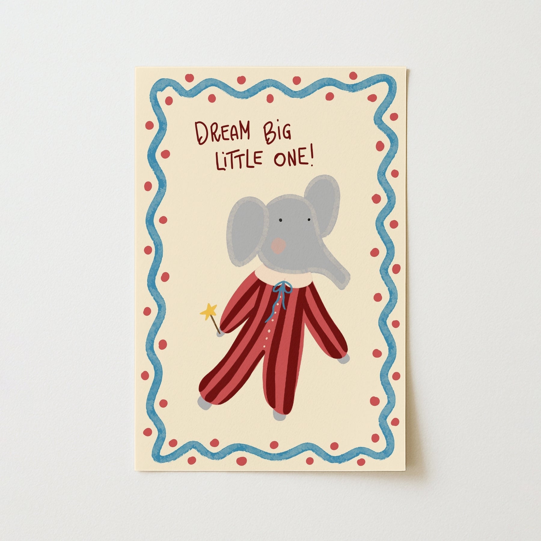 Impression de chambre d'enfant éléphant - Décoration murale Dream Big Little One