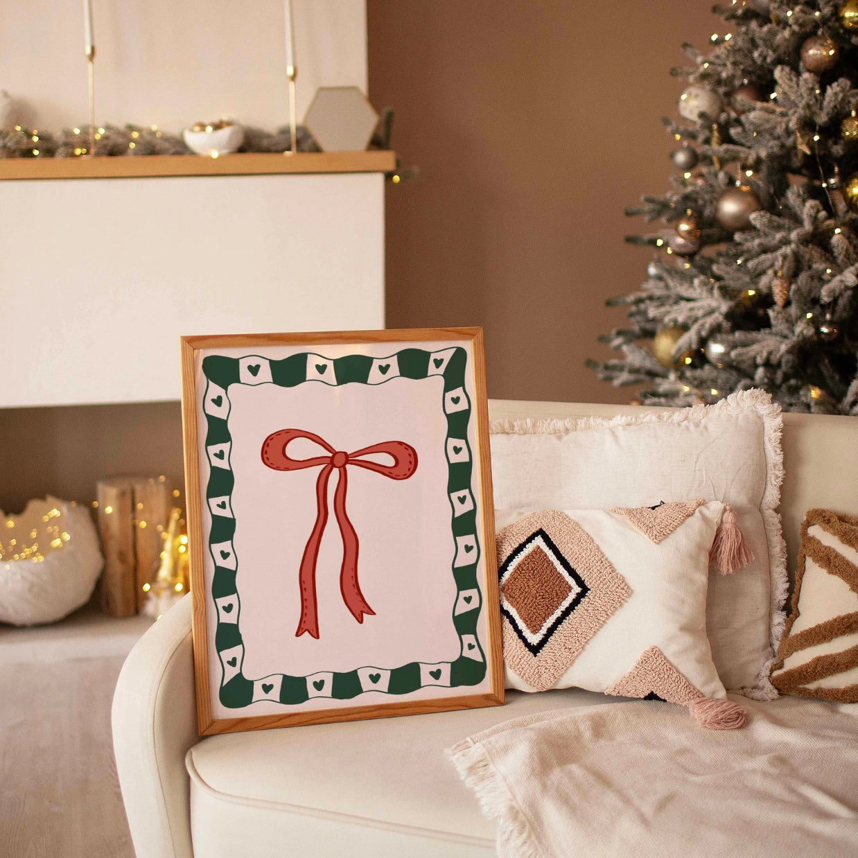 Red Christmas Bow Print