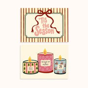Retro Christmas Candles & Festive Quote – Set di 2 poster natalizi