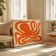 Orange Octopus - Coastal Wall Art