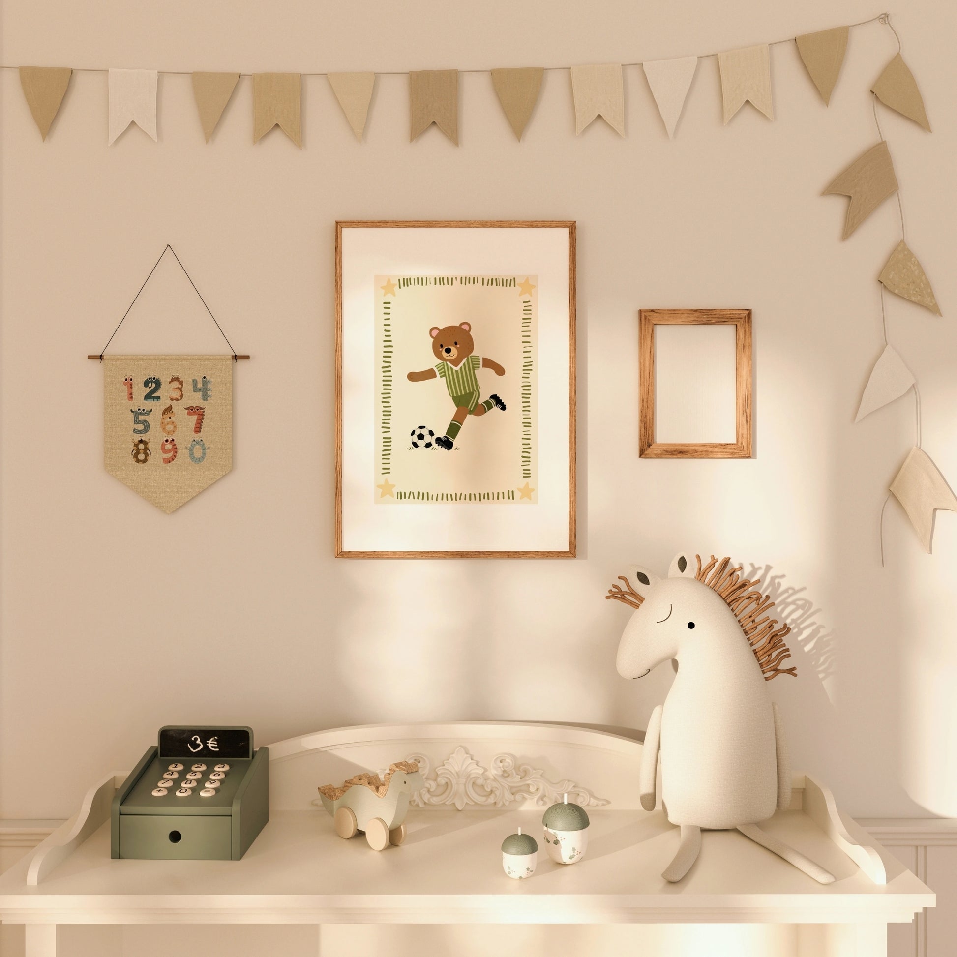 Soccer Bear Nursery Print