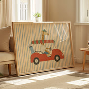 Giraffe Driving – Nursery & kids wall art