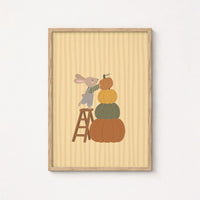 Bunny with Autumn Pumpkins – Nursery & Kids Wall Art