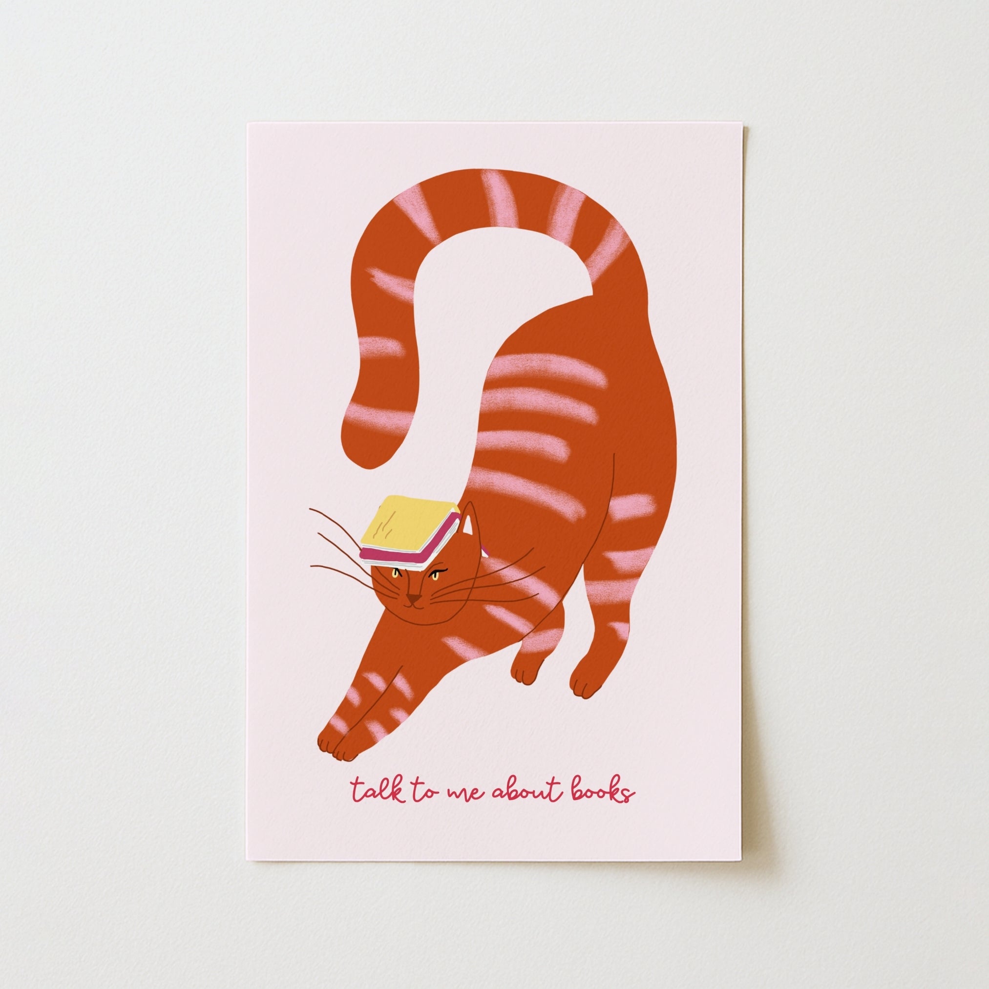 Talk to Me About Books Print – Funny Cat Poster for Book Lovers